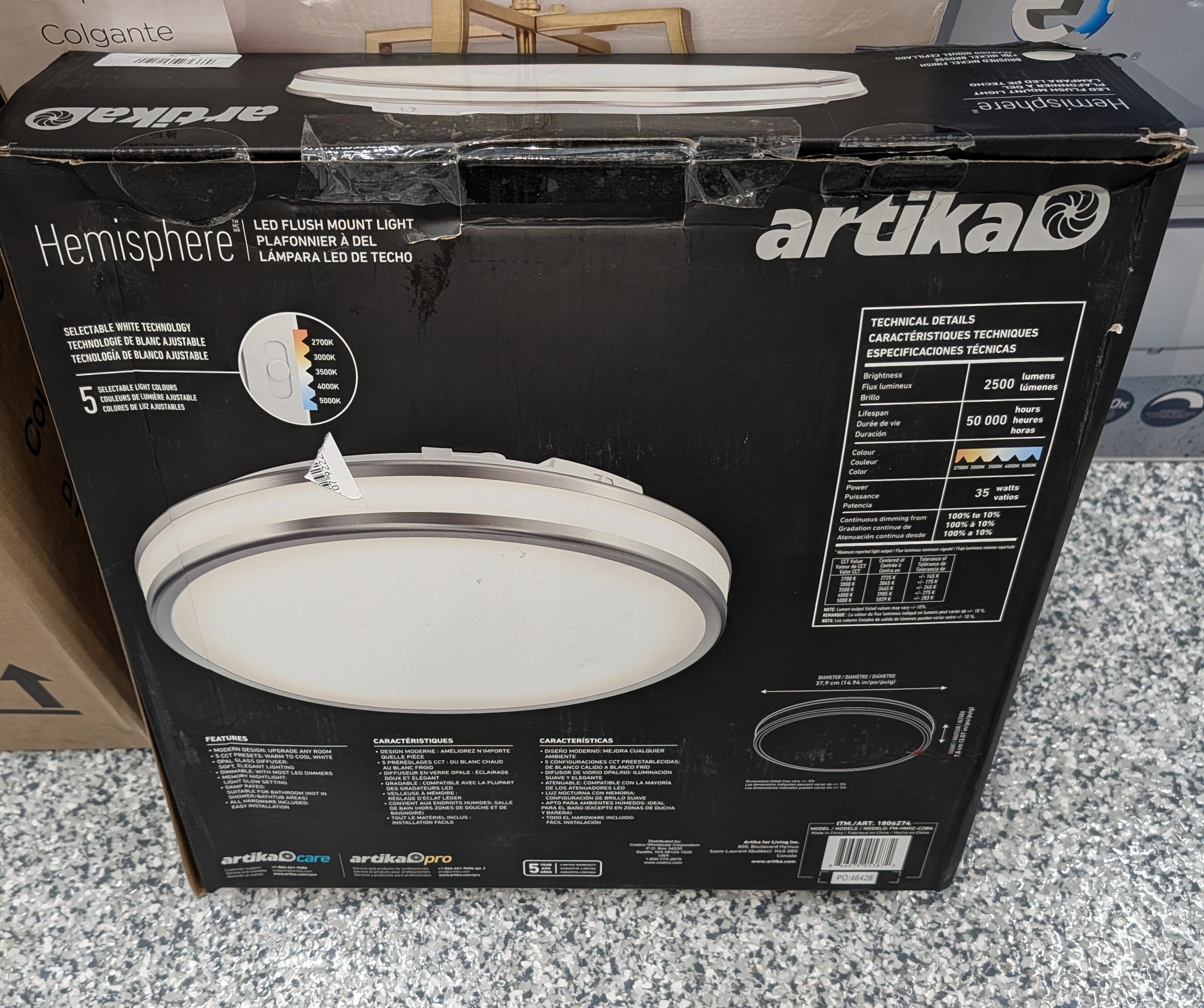 Artika Hemisphere 15” LED Flush Mount Light Fixture