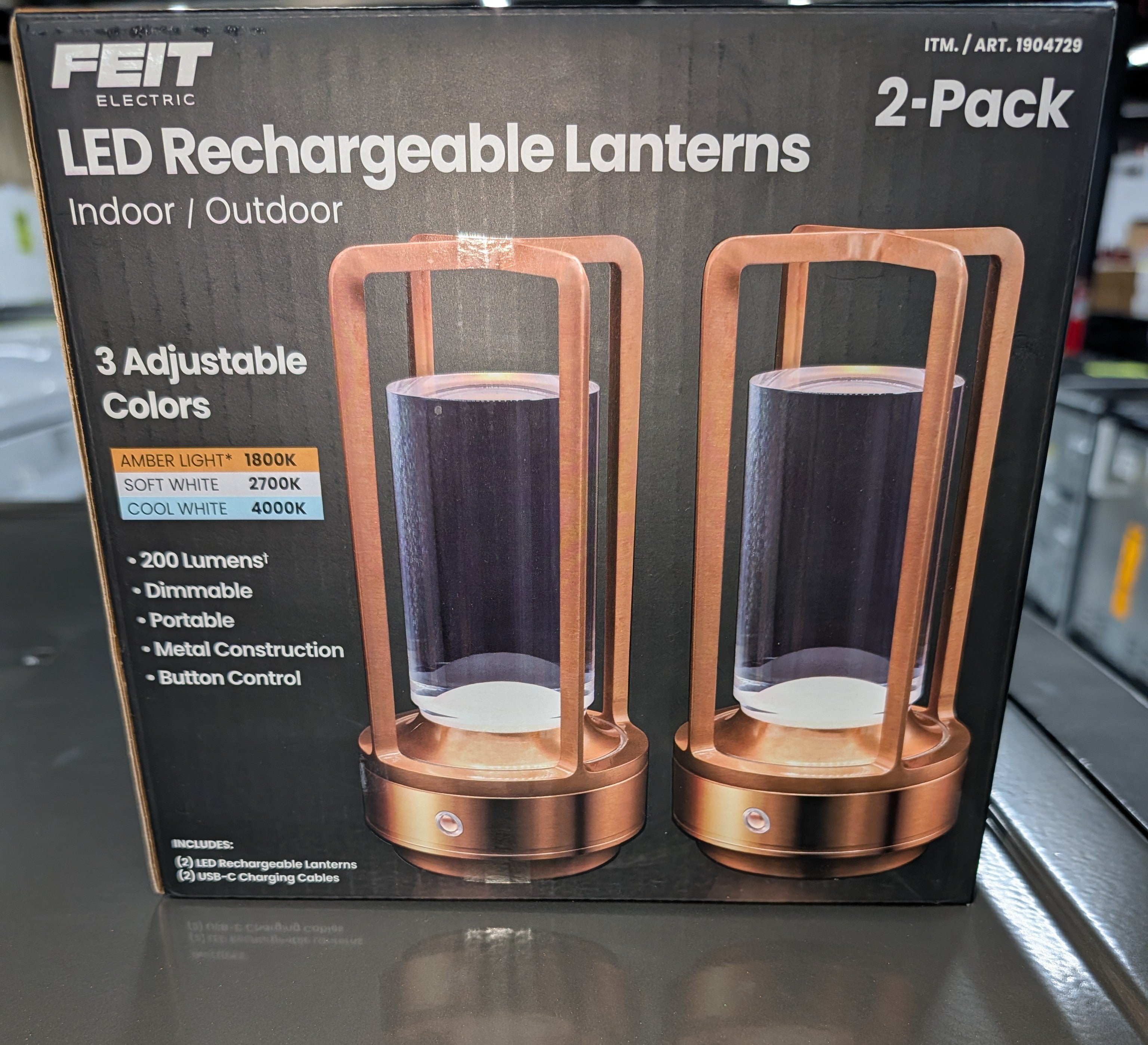 Feit Electric LED Rechargeable Lanterns, 2-pack