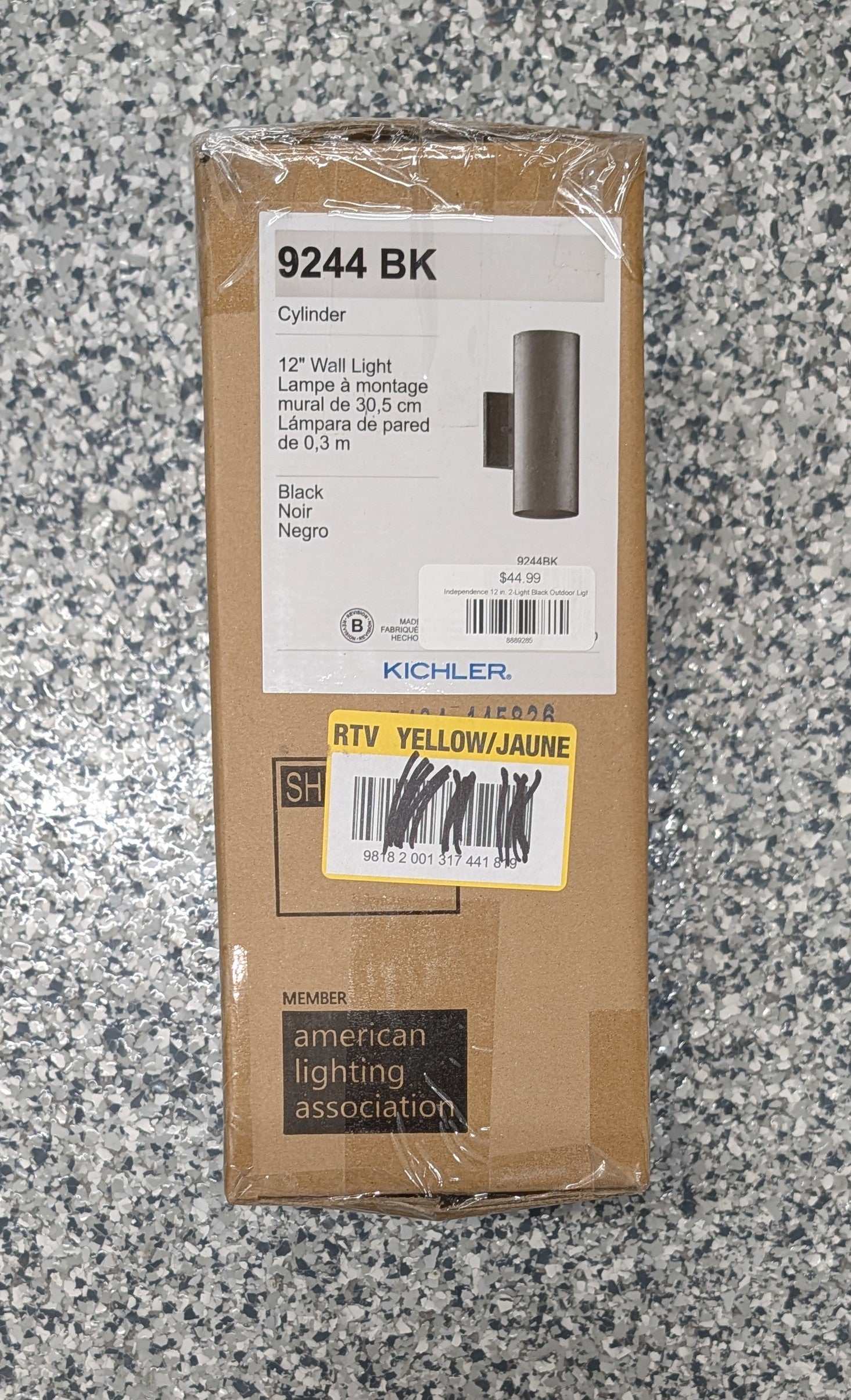 Independence 12 in. 2-Light Black Outdoor Light Wall Cylinder (1-Pack)