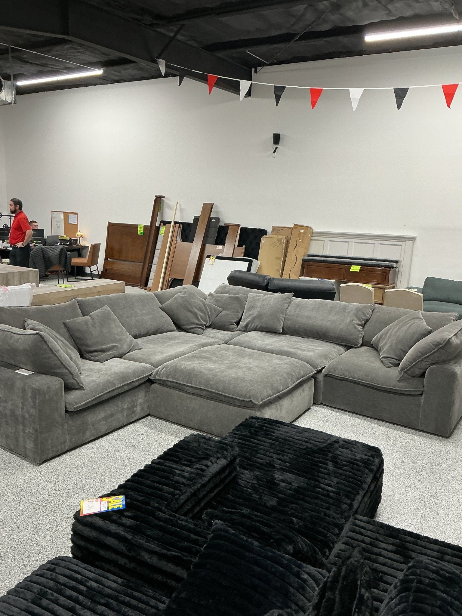 Sereen 6 - piece Fabric Modular Sectional, Dark Gray - Stu's Home Improvement Outlet