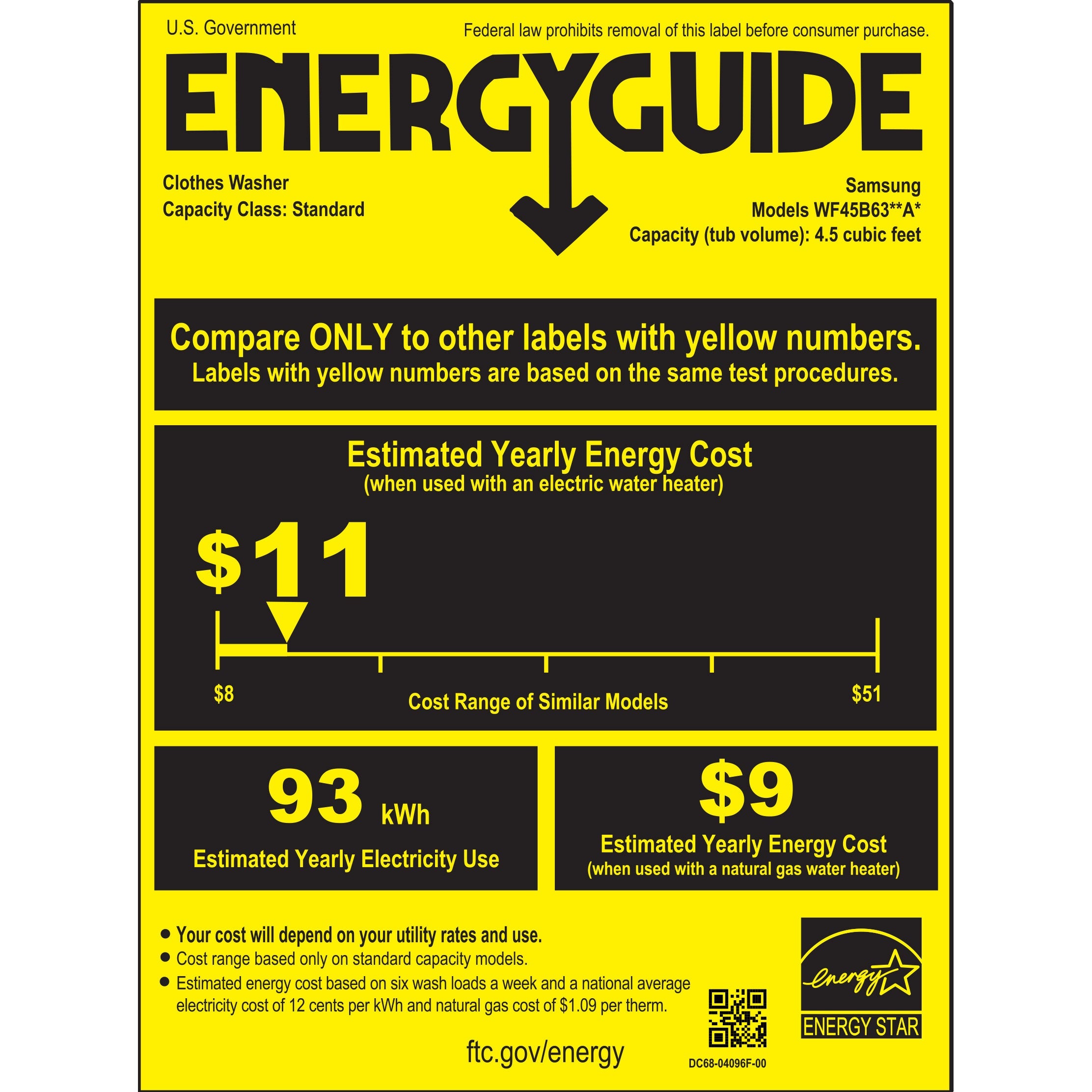 Samsung 4.5 cu. ft. Large Capacity Smart Front Load Washer with Super Speed Wash (WF45B6300AP)