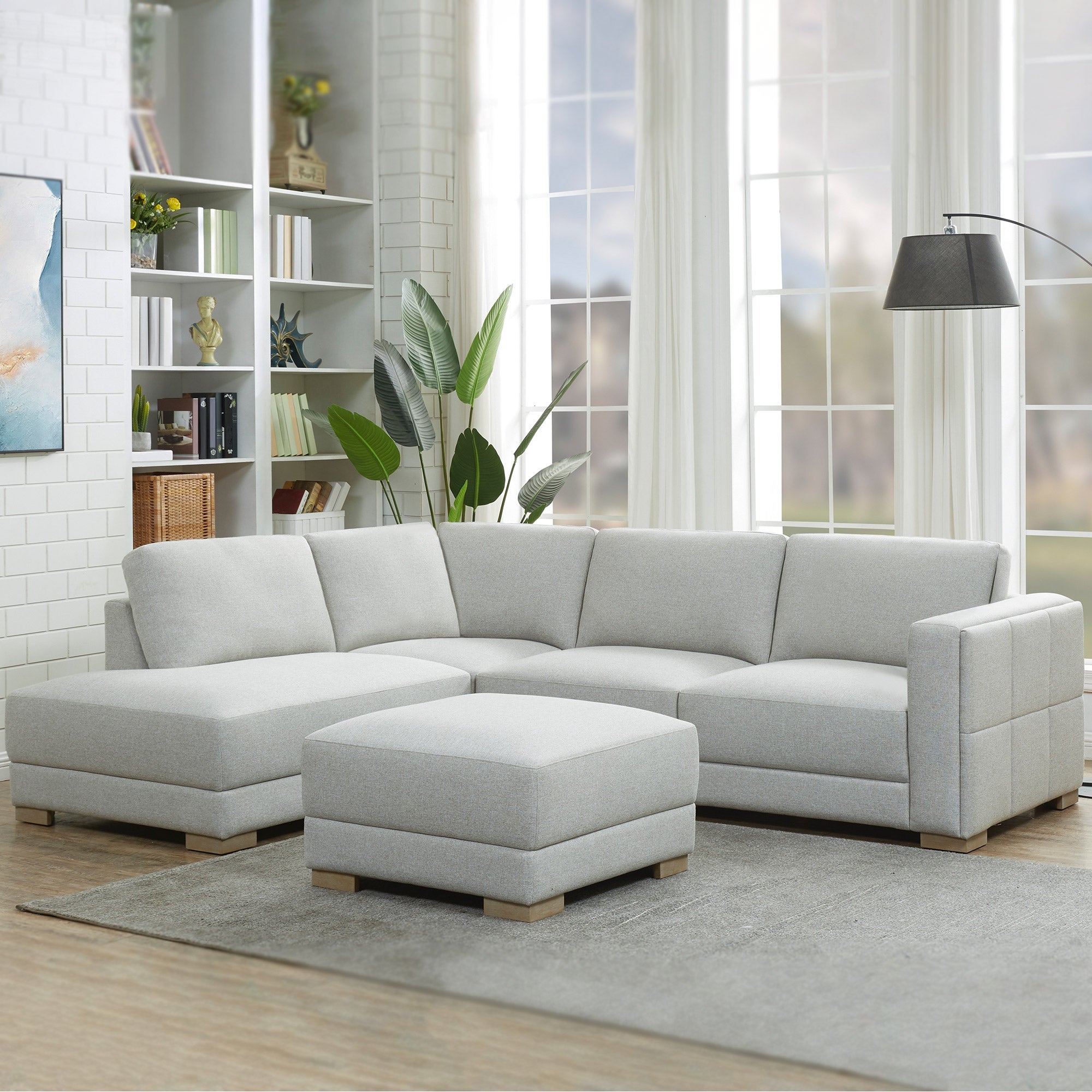 Drayden Fabric Sectional with Ottoman - Stu's Home Improvement Outlet