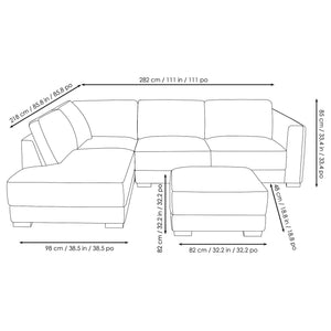 Drayden Fabric Sectional with Ottoman - Stu's Home Improvement Outlet
