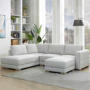 Drayden Fabric Sectional with Ottoman - Stu's Home Improvement Outlet