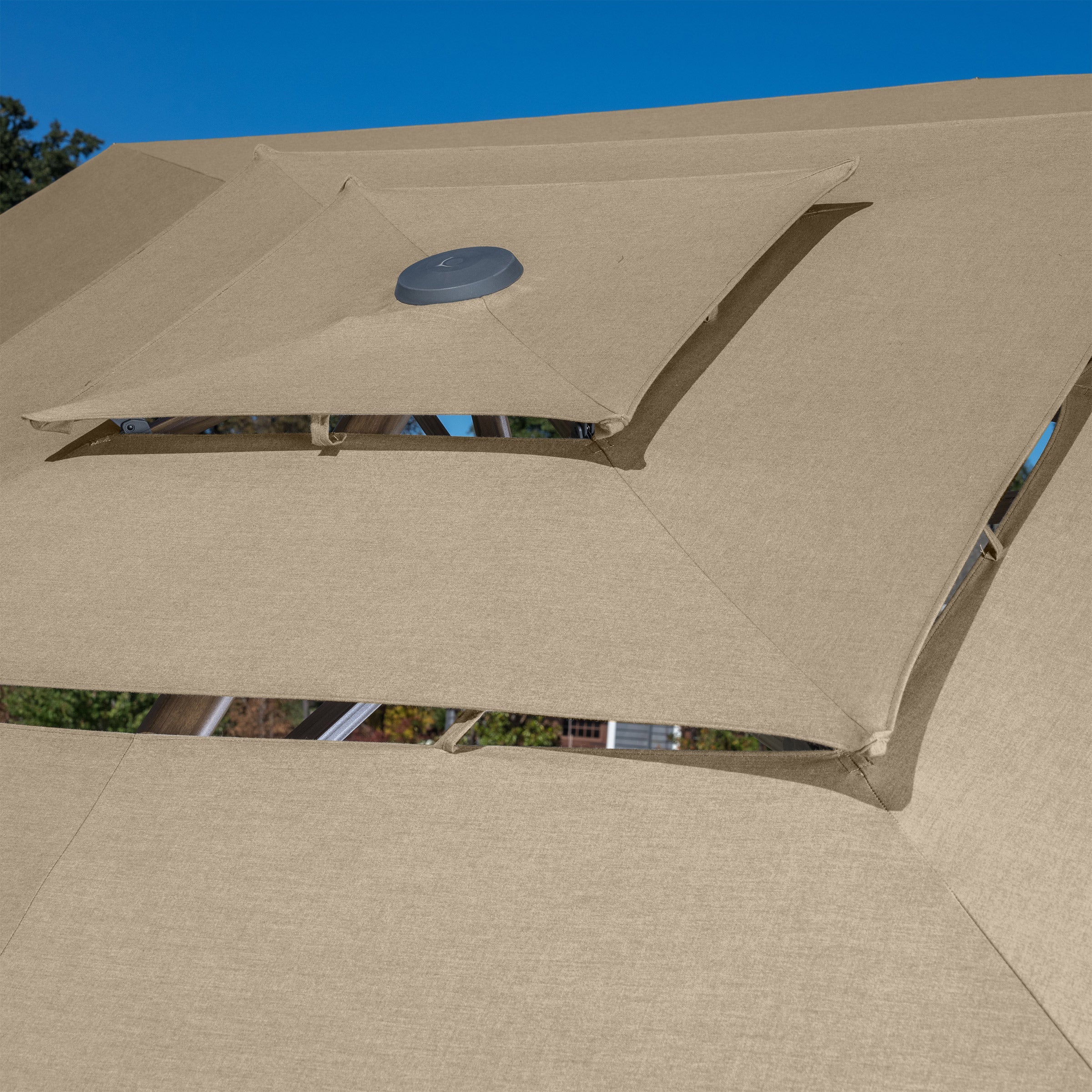 SunVilla 12 ft. Square 3-Tier Cantilever Umbrella