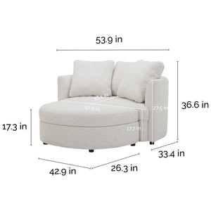 Holley Oversized Fabric Accent Chair with Storage Ottoman - Stu's Home Improvement Outlet
