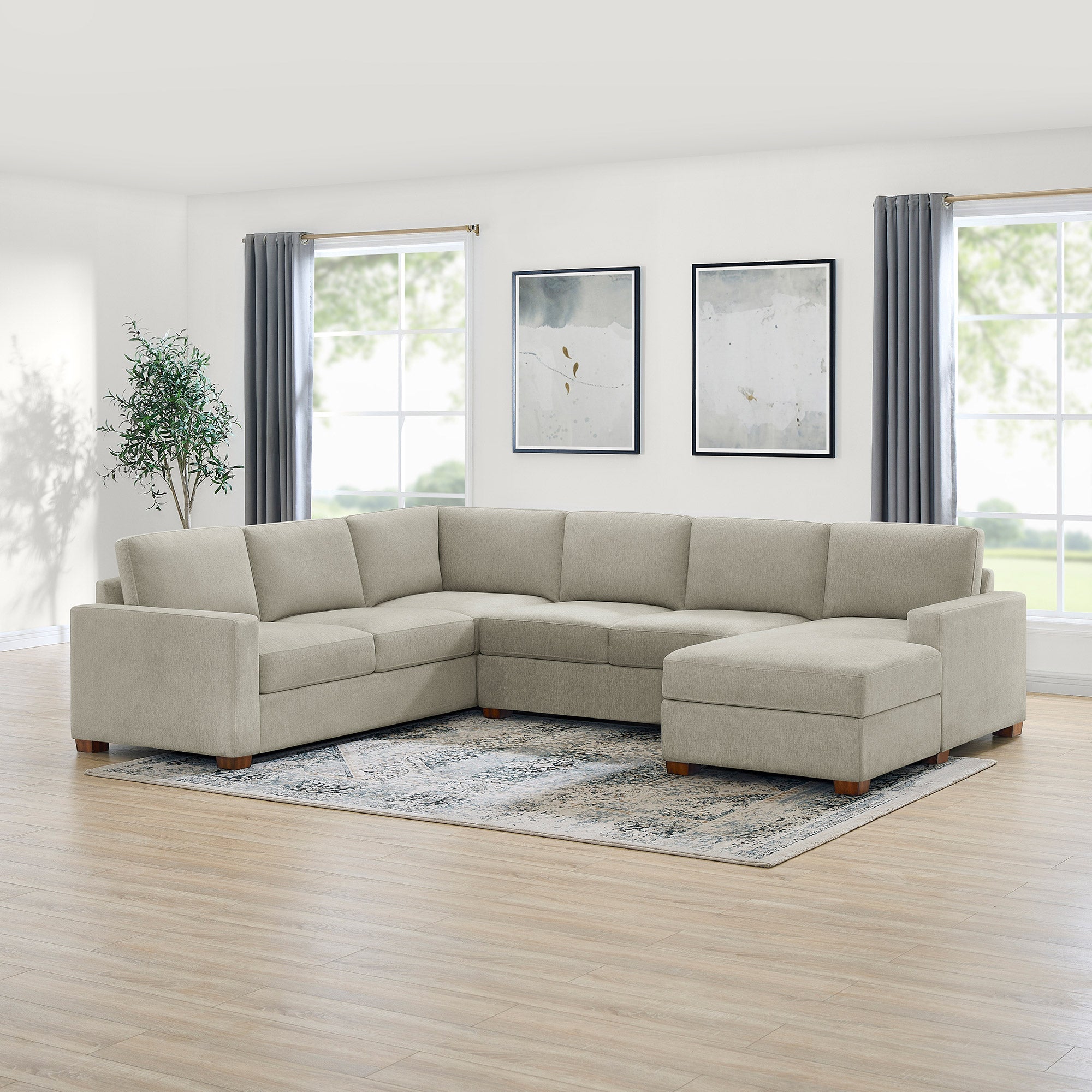 Tv Glenn Fabric Sectional with Storage Chaise