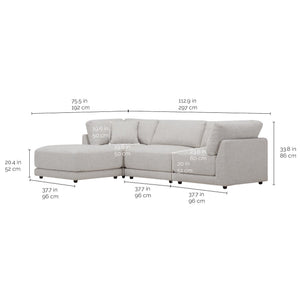 Dayna 4 - piece Fabric Modular Sectional - Stu's Home Improvement Outlet