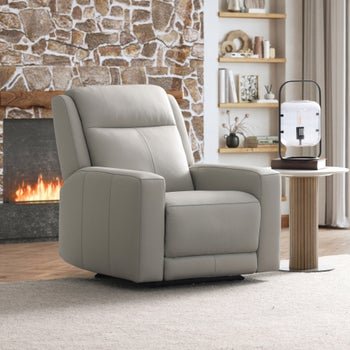 Wren Zero Gravity Power Leather Recliner with Power Headrest - Stu's Home Improvement Outlet