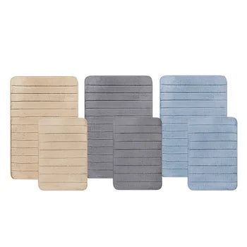 Channel Stitch Memory Foam Bath Mat, 2-pack