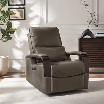 Shayne Leather Power Recliner with Power Headrest - Stu's Home Improvement Outlet