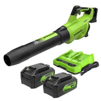 Greenworks 2x24V Blower (2) 5 AH Batteries and Dual Port Charger - Stu's Home Improvement Outlet