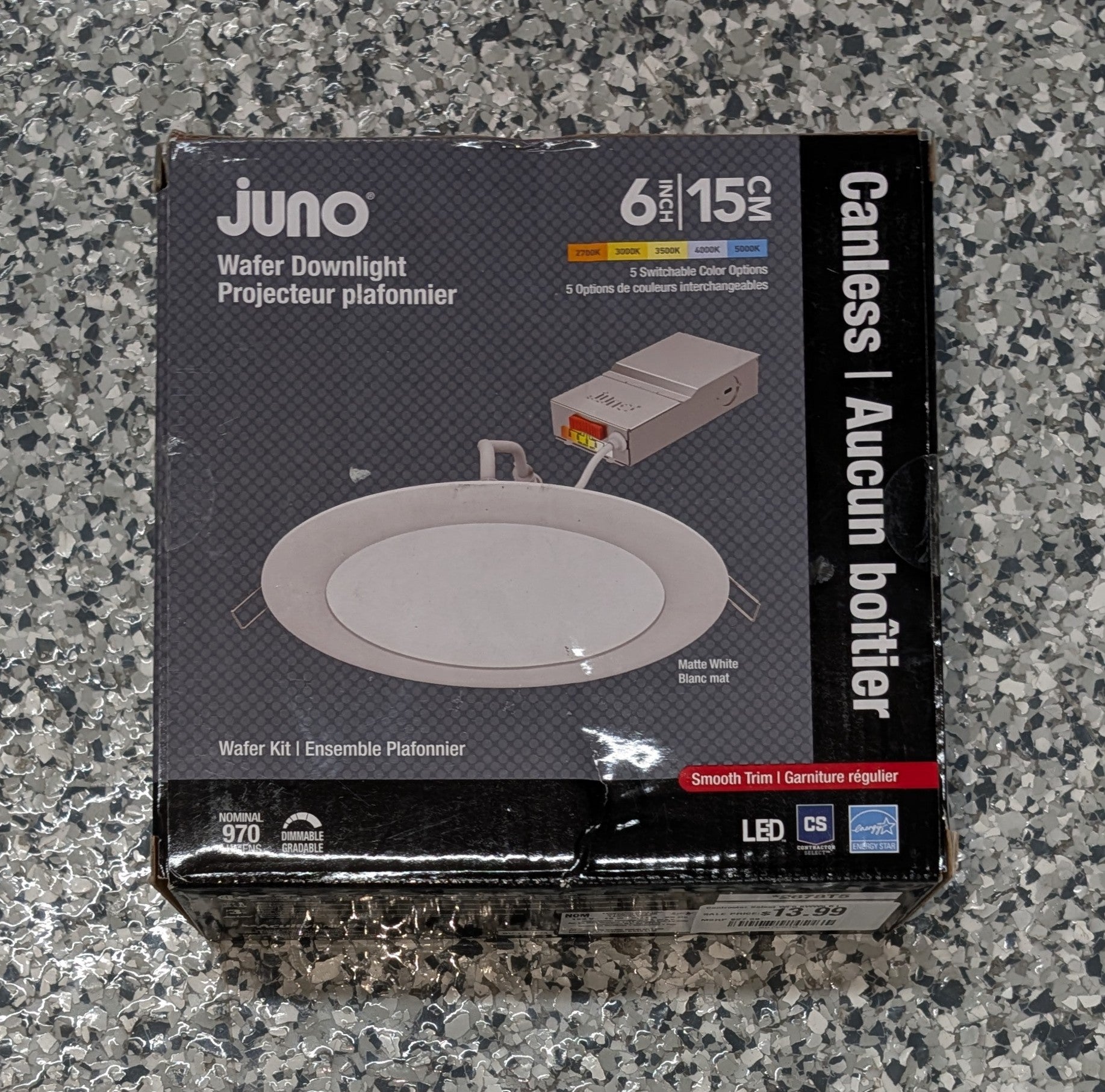 Juno Contractor Select WF6 SWW5 6 in. Selectable CCT Ultra Slim Canless Integrated LED White Recessed Light