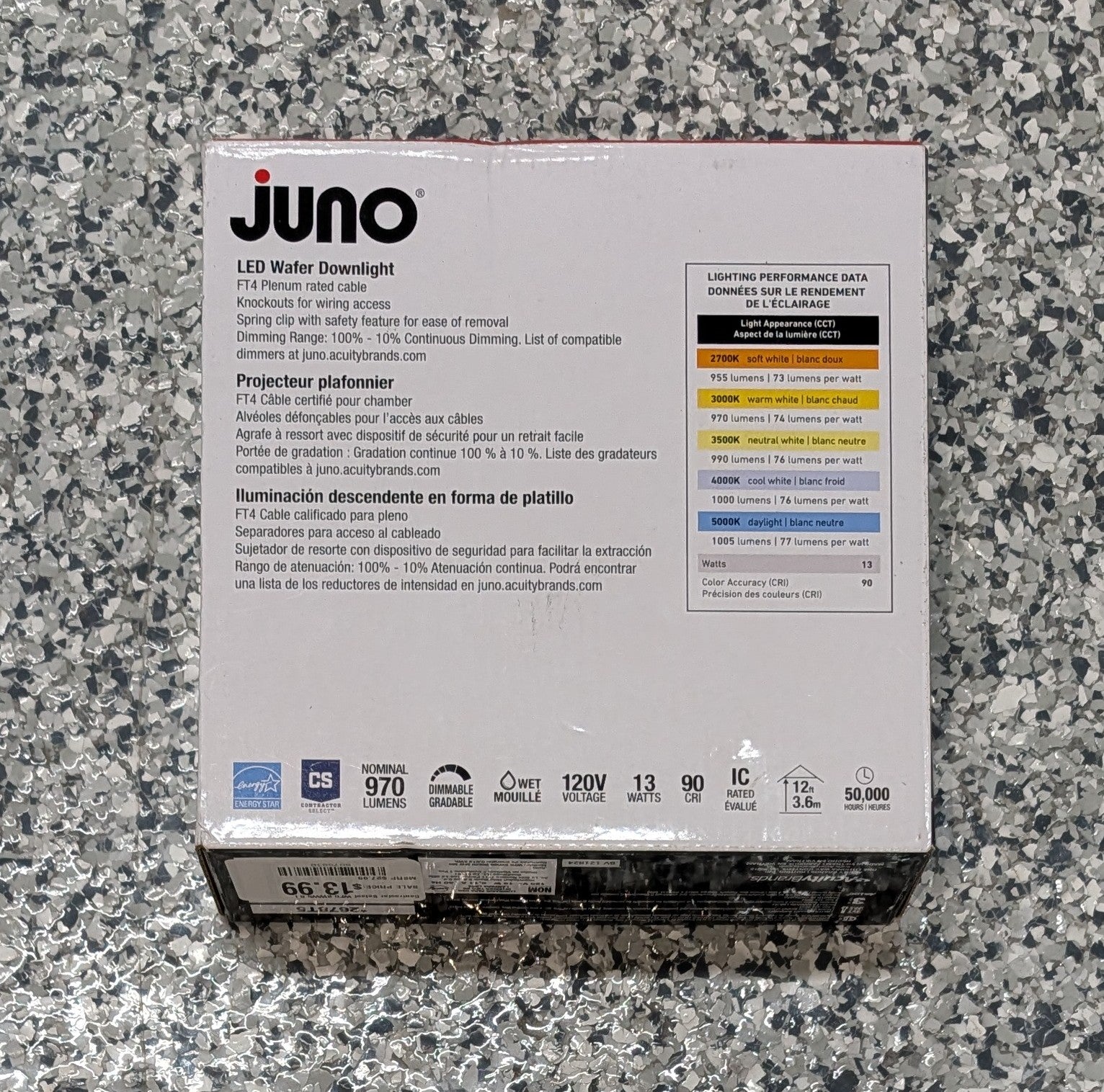 Juno Contractor Select WF6 SWW5 6 in. Selectable CCT Ultra Slim Canless Integrated LED White Recessed Light