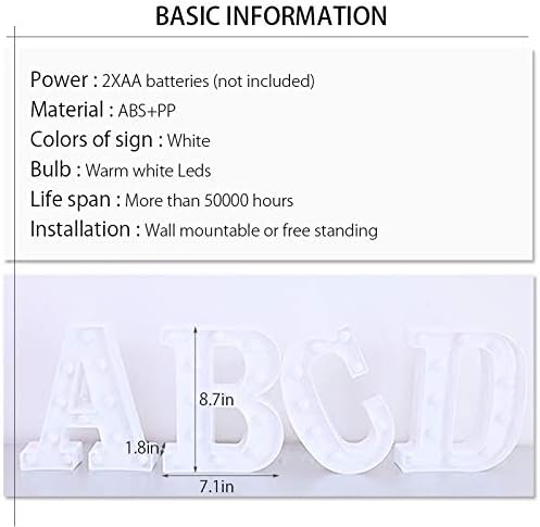 Creation Core 8.7" Tall Large LED Coffee Word Marquee Signs Battery Operated Warm White Light Up Letters for Home Kitchen Office Wedding Cafe Decor, Coffee