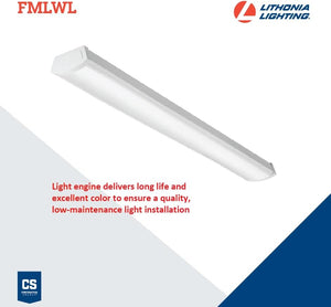 Lithonia Lighting FMLWL 48 840 4 ft. White LED Wraparound Flushmount, 4000K - Stu's Home Improvement Outlet