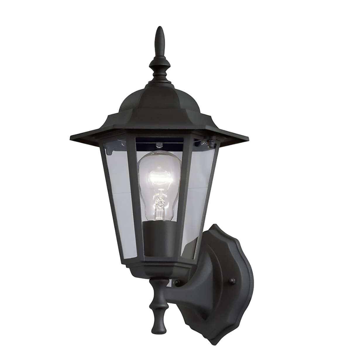 Project Source Eastbend 1-Light 14-in H Black Outdoor Wall Light