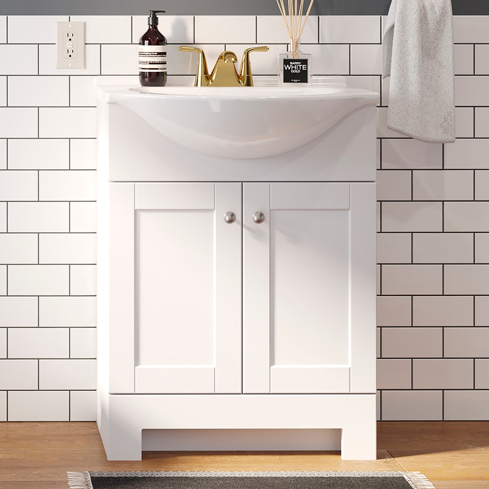 Style Selections Euro 24-in White Single Sink Bathroom Vanity