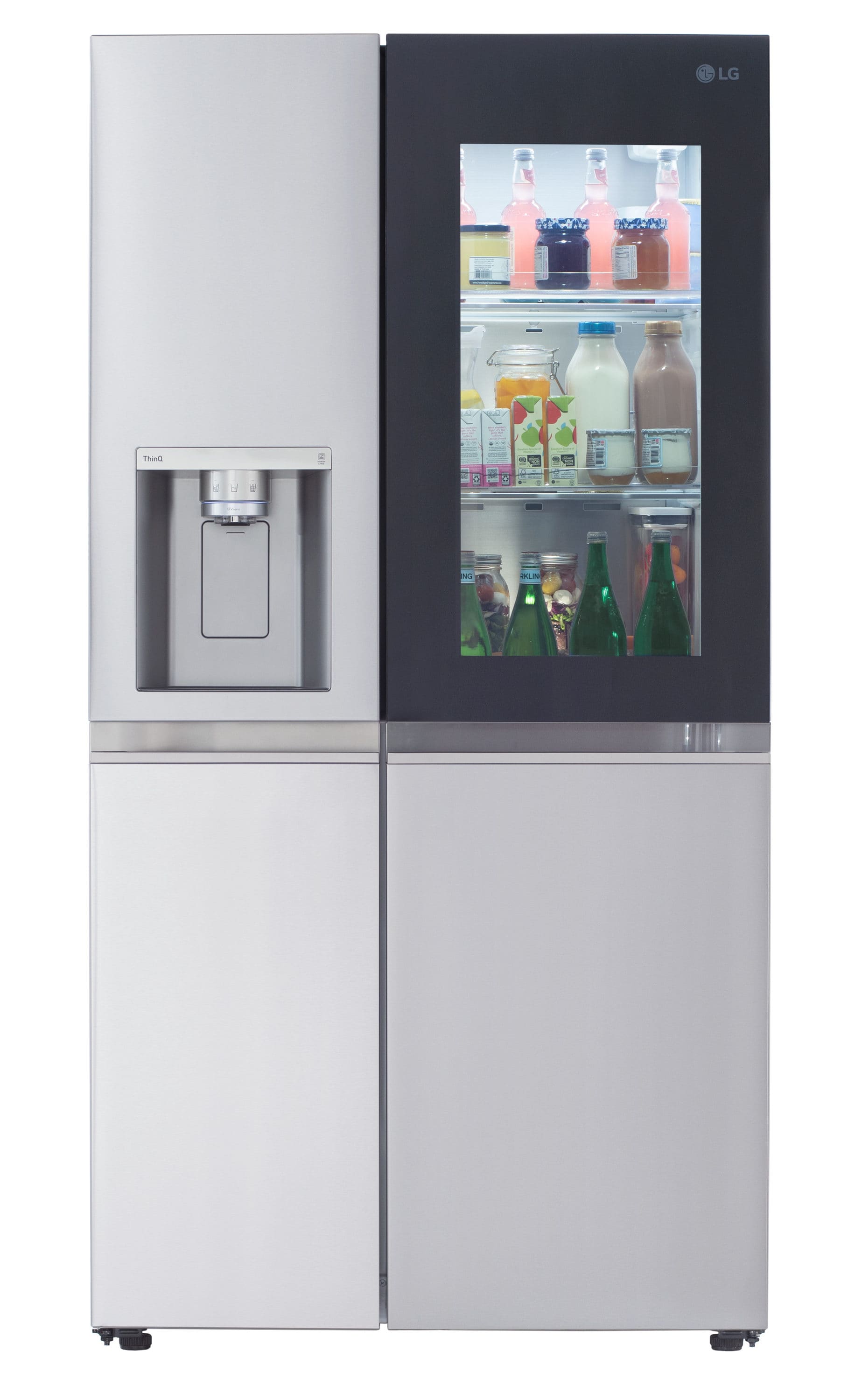 LG InstaView Craft Ice 27.1-cu ft Side-by-Side Refrigerator Smart with Dual Ice Maker, Water and Ice Dispenser (Printproof Stainless Steel) ENERGY STAR (LRSOS2706S)