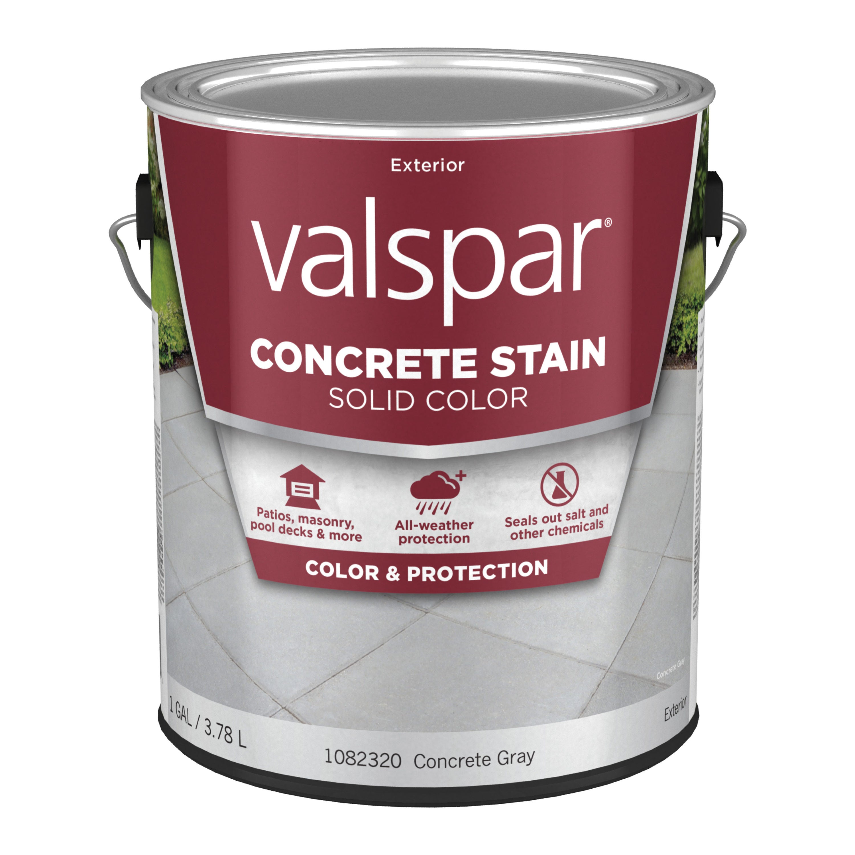 Valspar Concrete Gray Water-based Flat Concrete Stain and Sealer (1-Gallon)