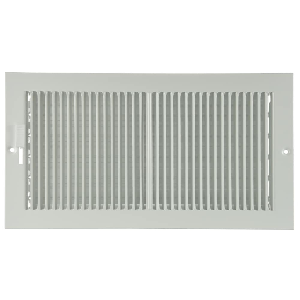 RELIABILT 12-in x 6-in 2-way Steel White Baseboard Register (Outside Width- 13.25-in)