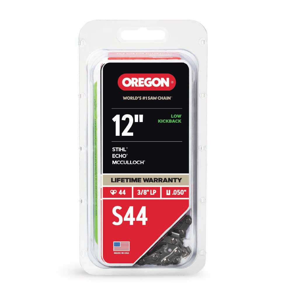 Oregon S44 44 Link Replacement Chainsaw Chain For 12-in, 0.05-in Gauge, 3/8-in Pitch