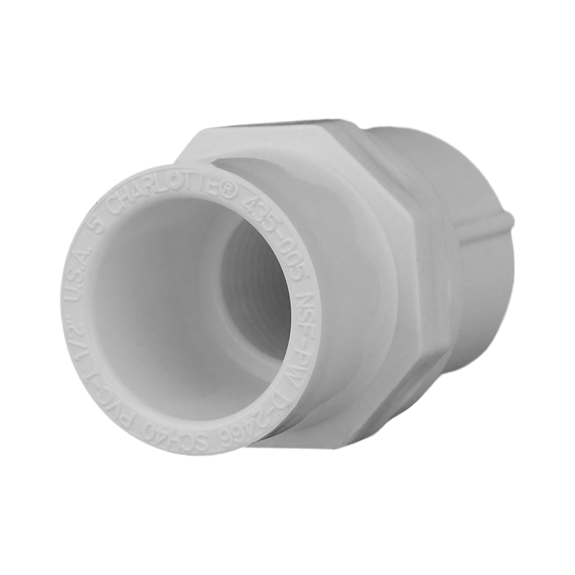 Charlotte Pipe 1 - 1/4 - in Schedule 40 PVC Socket x Female Adapter - White (NSF Safety Listed) - Stu's Home Improvement Outlet