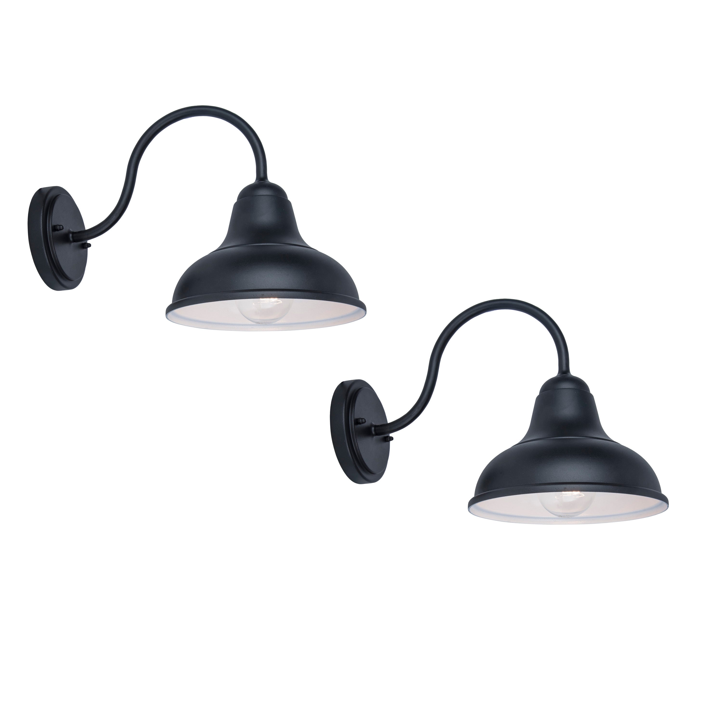Project Source Barn light 2-Pack 1-Light 9.45-in H Matte Black Outdoor Wall Light