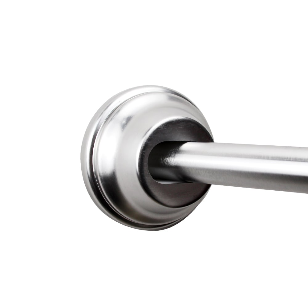 allen + roth 44-in to 72-in Brushed Nickel Fixed or Tension Single Curve Adjustable Shower Curtain Rod