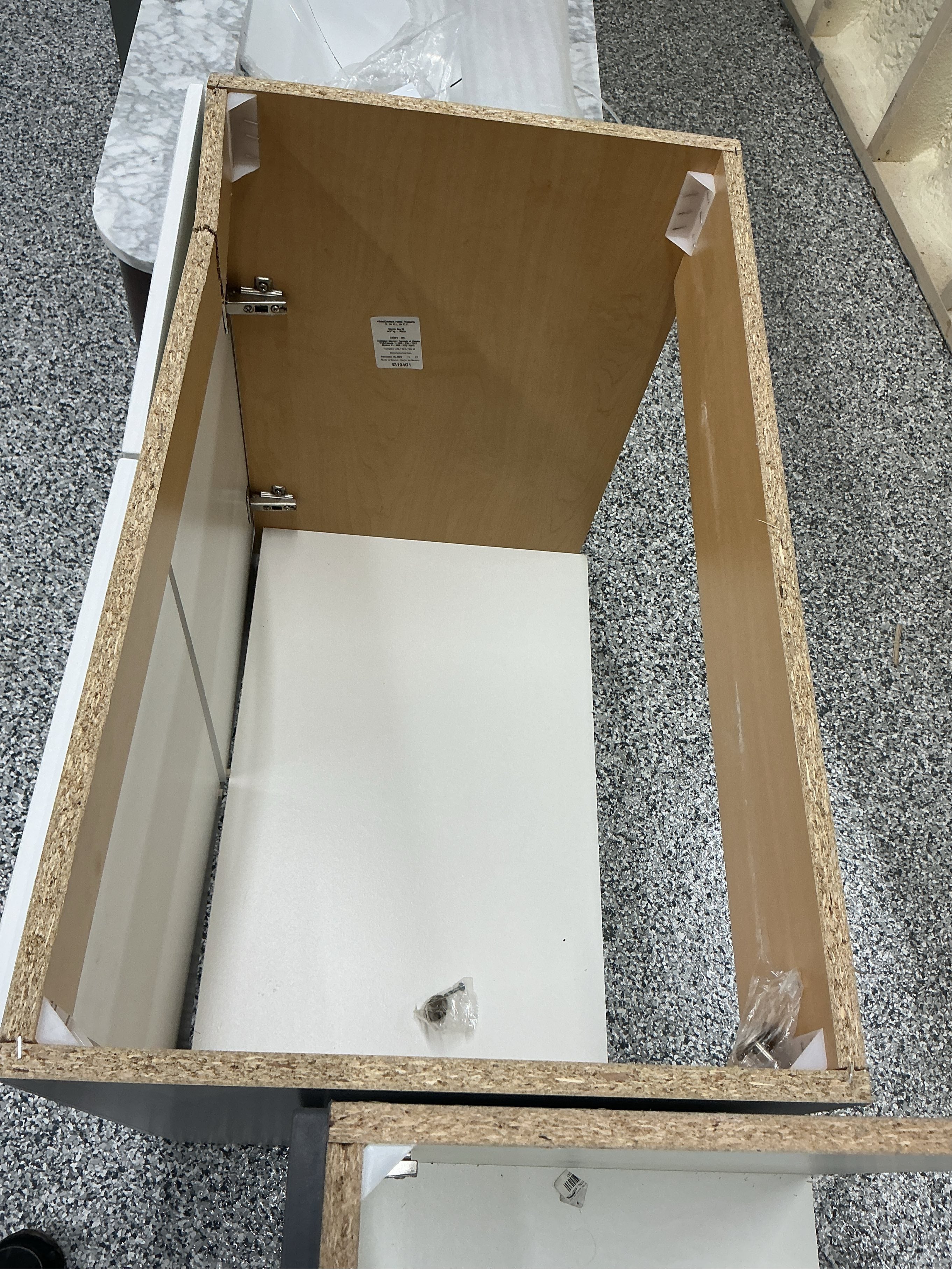 White 2 Door 31 in Bath Vanity No Top Discounted