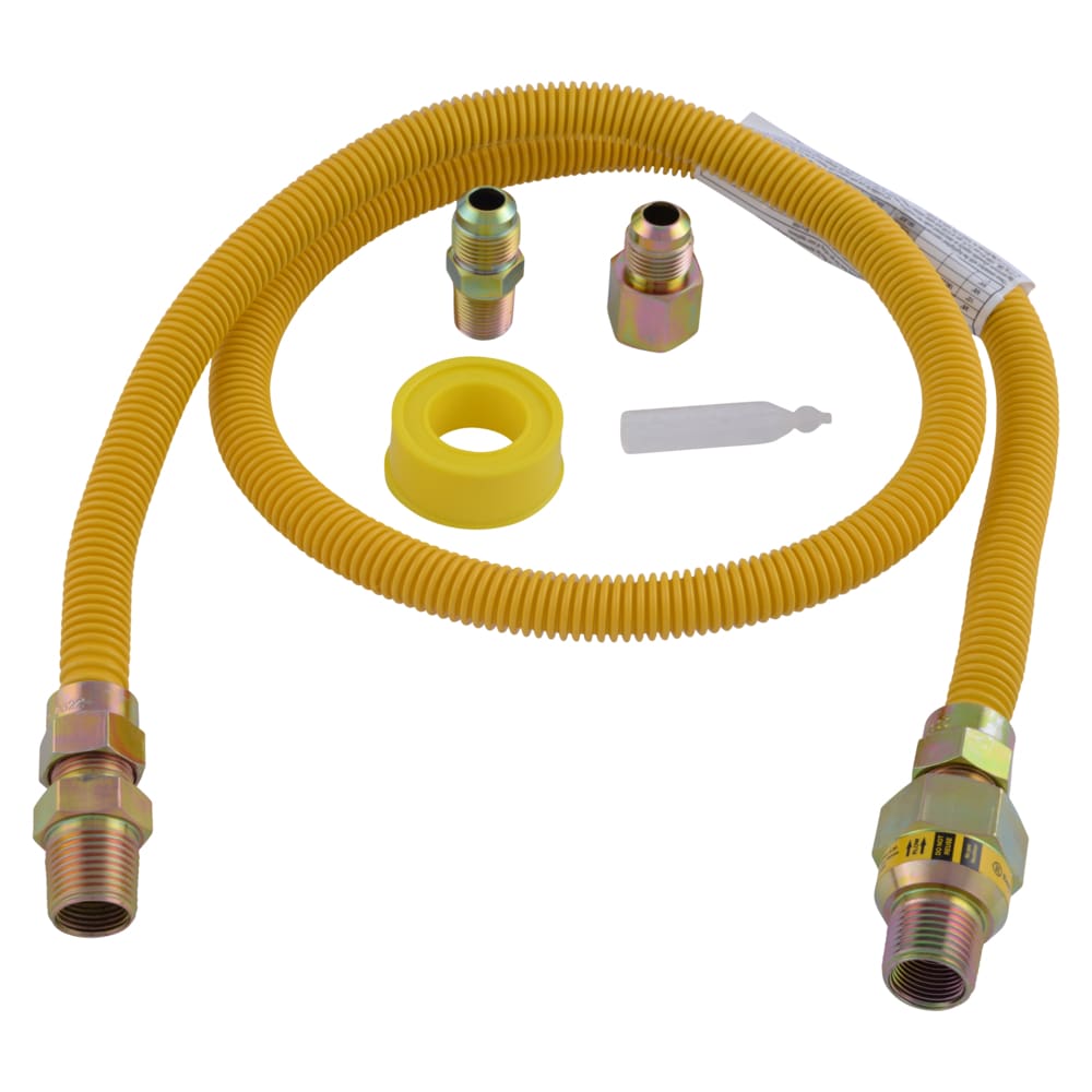EASTMAN 48-in 1/2-in MIP Inlet x 3/8-in MIP Outlet Stainless Steel Gas Appliance Installation Kit