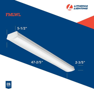 Lithonia Lighting FMLWL 48 840 4 ft. White LED Wraparound Flushmount, 4000K - Stu's Home Improvement Outlet