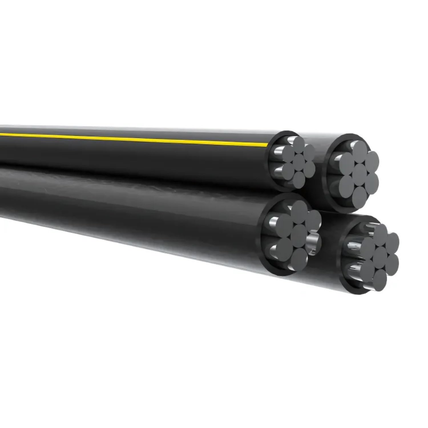 NASSAU ELECTRICAL SUPPLY 100 FT Aluminum URD Dyke 2-2-2-4 Cable Direct Burial Quadruplex Secondary Wire