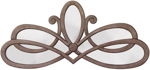 Eden Home 21" Transitional Wood Scroll Mirror in Brown/Distressed Gray - Stu's Home Improvement Outlet