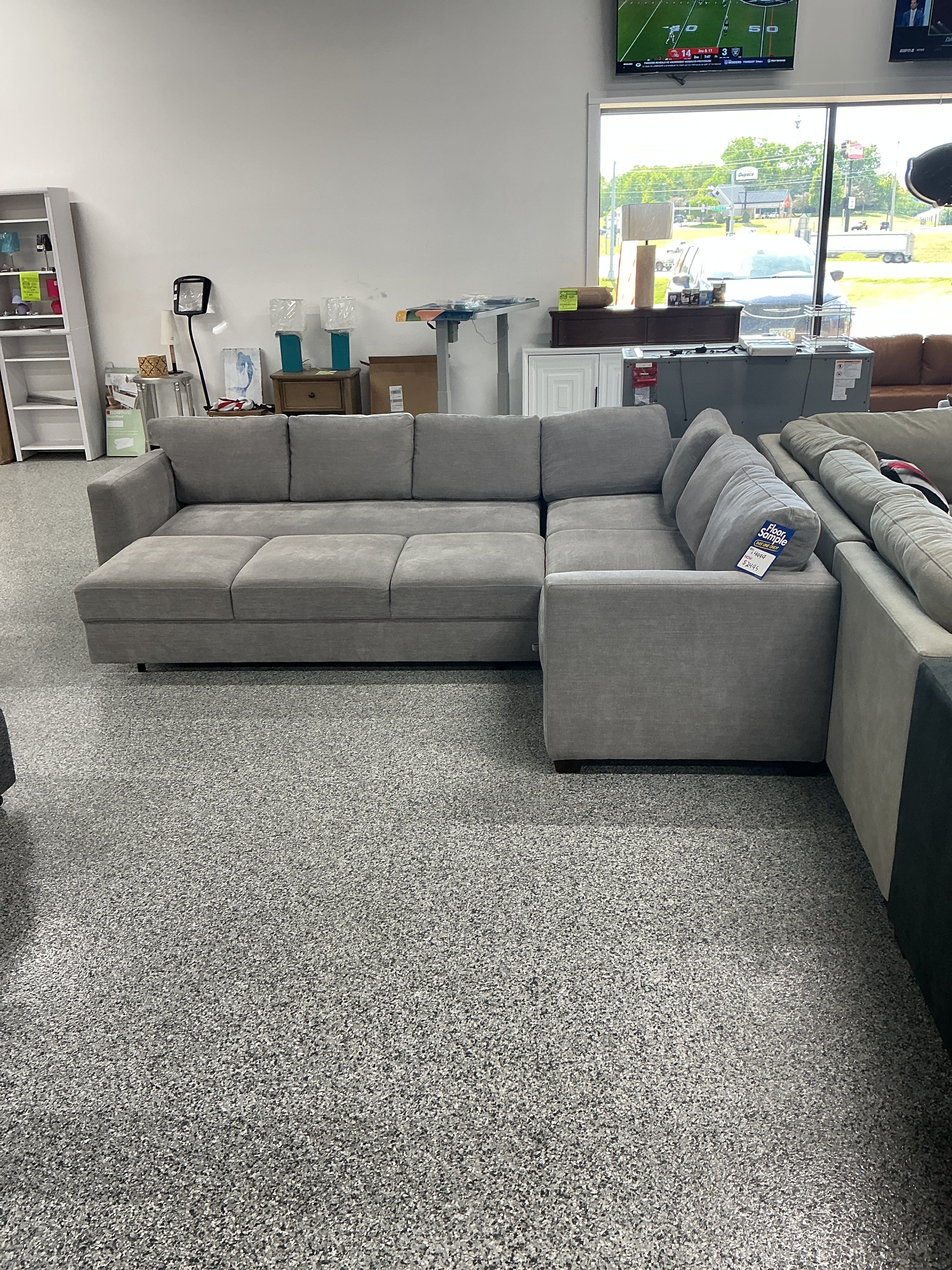 Gray 3-Piece Sleeper Sectional with Storage