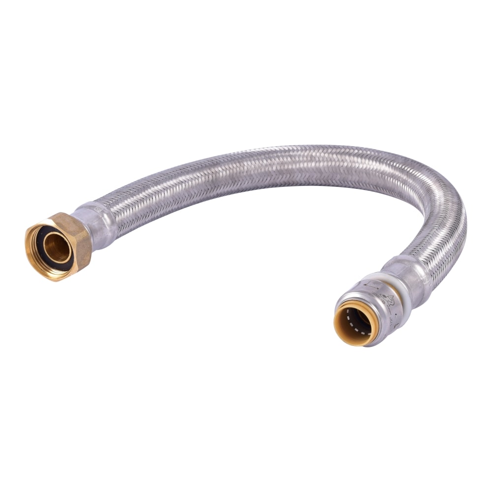 SharkBite Max 18-in 1/2-in Push-to-Connect Inlet x 3/4-in FIP Outlet Braided Stainless Steel Water Heater Connector