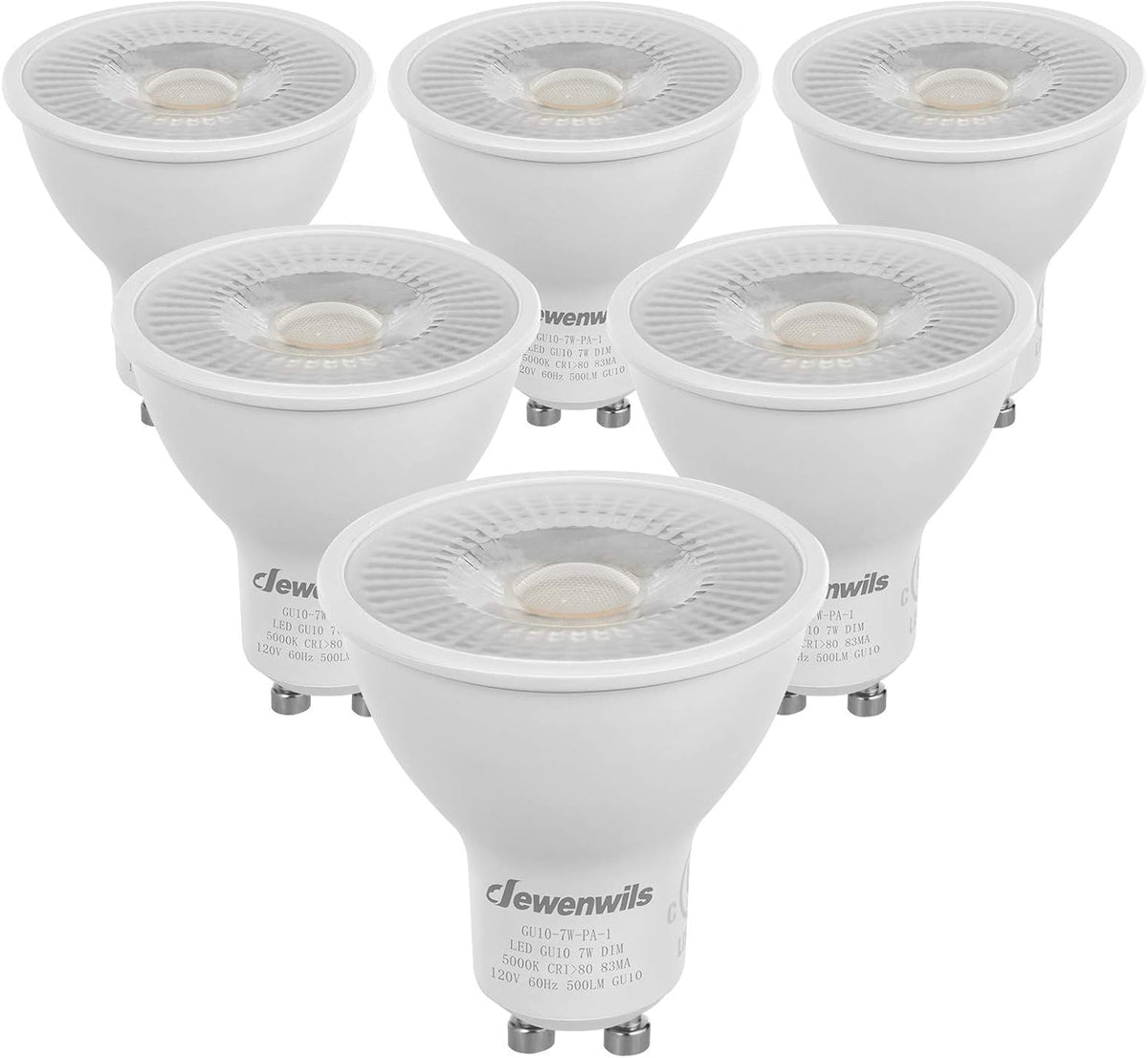 DEWENWILS 6-Pack GU10 LED Bulb Dimmable Replacement for Track Lighting