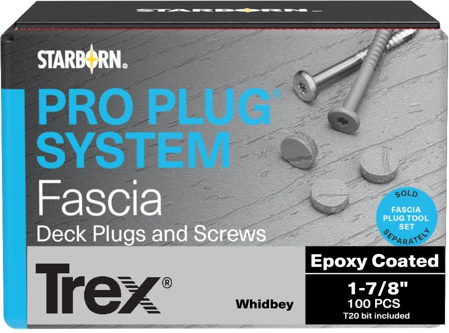 Starborn Pro Plug System Whidbey Fascia, Covers 25 Sq Ft Includes Plugs and Screws, Tool Sold Seperately