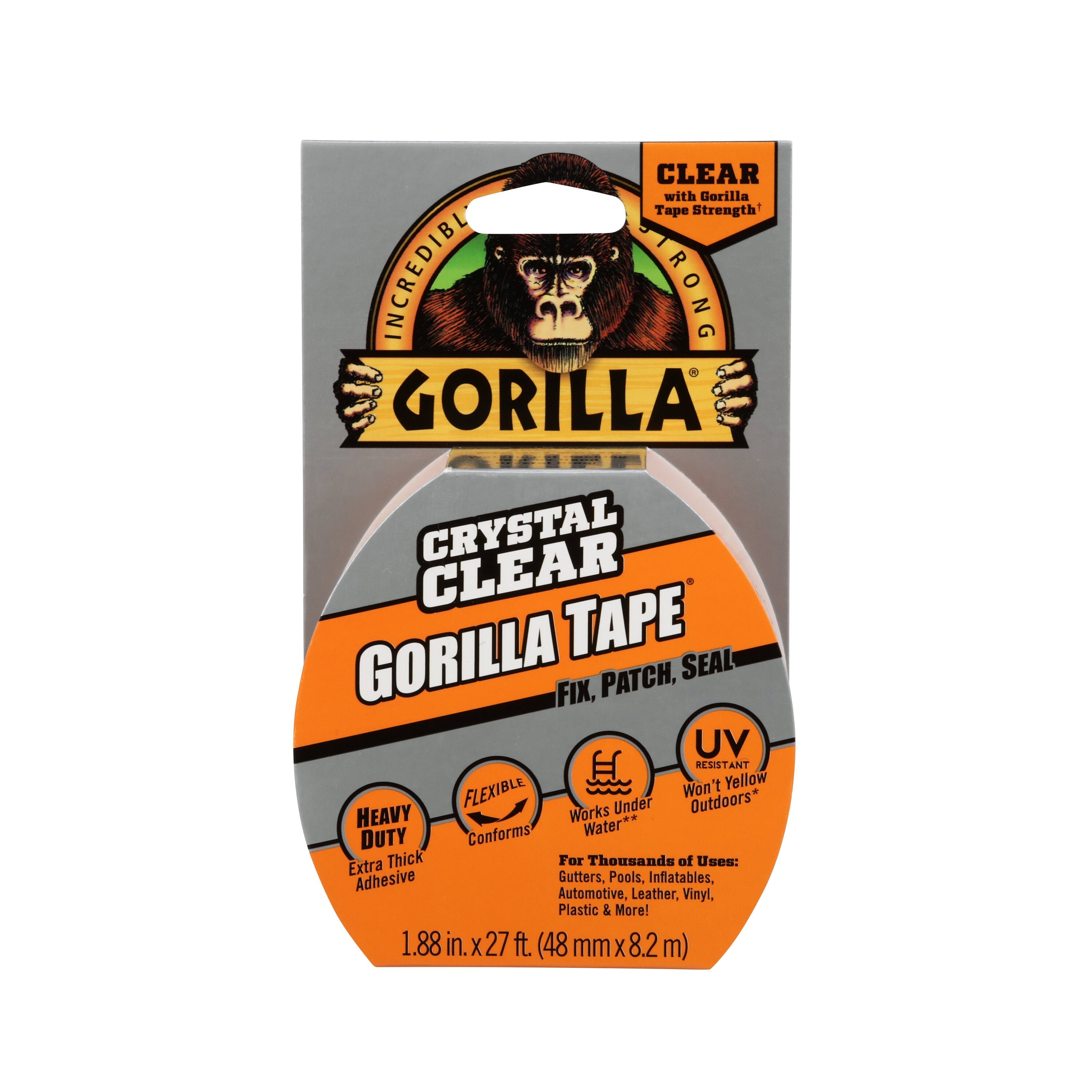 Gorilla Clear Repair Clear Duct Tape 1.88-in x 27-ft