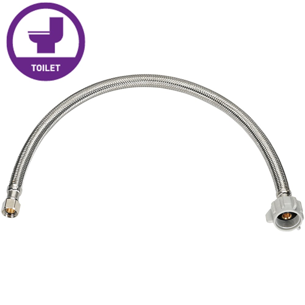 RELIABILT 3/8-in compression x 7/8-in FIP x 9-in Braided Stainless Steel Flexible Toilet Supply Line