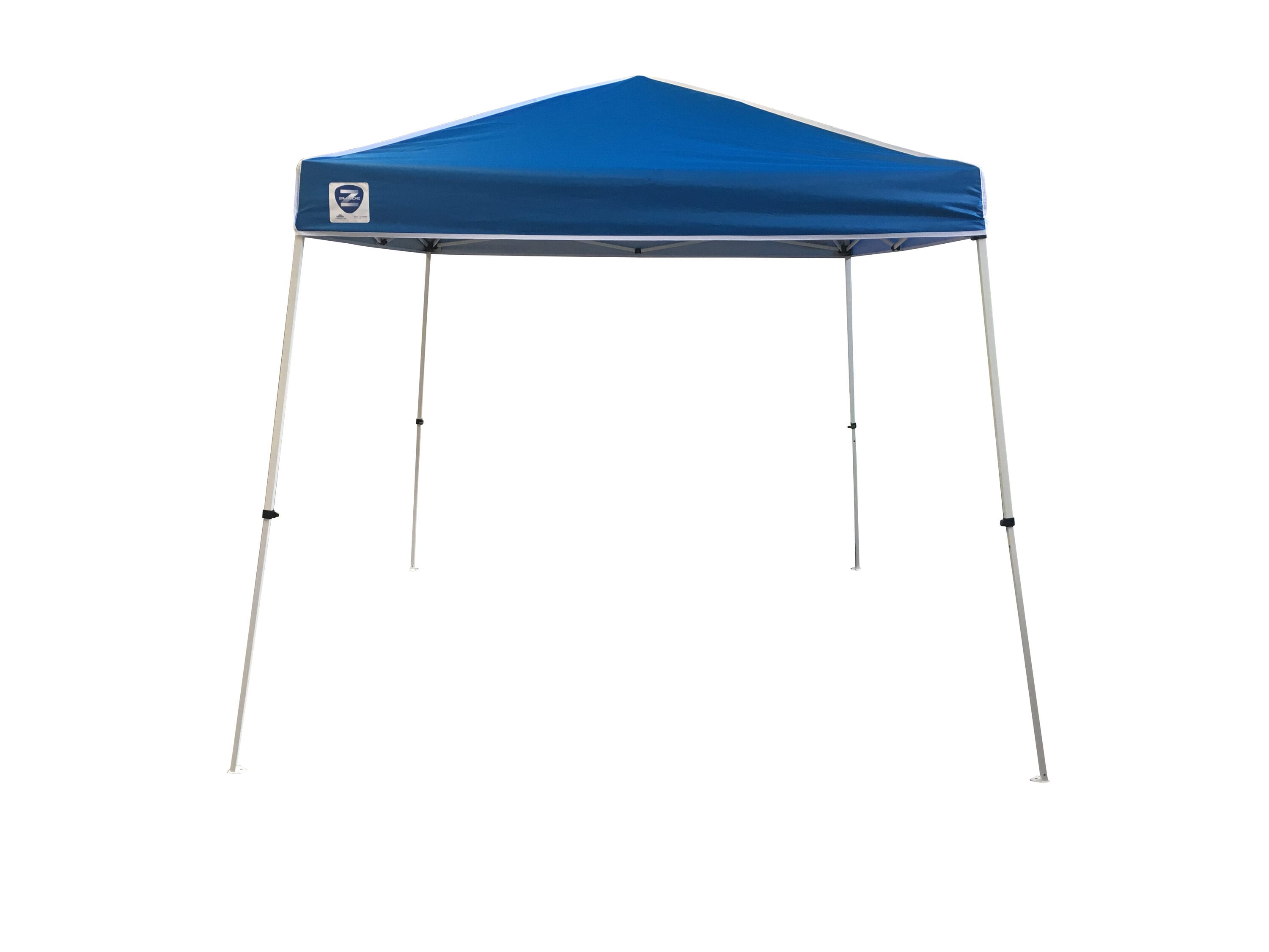 Z-Shade 10-ft x 10-ft Rectangle White Steel Frame with Blue Fabric Top Pop-up Canopy
