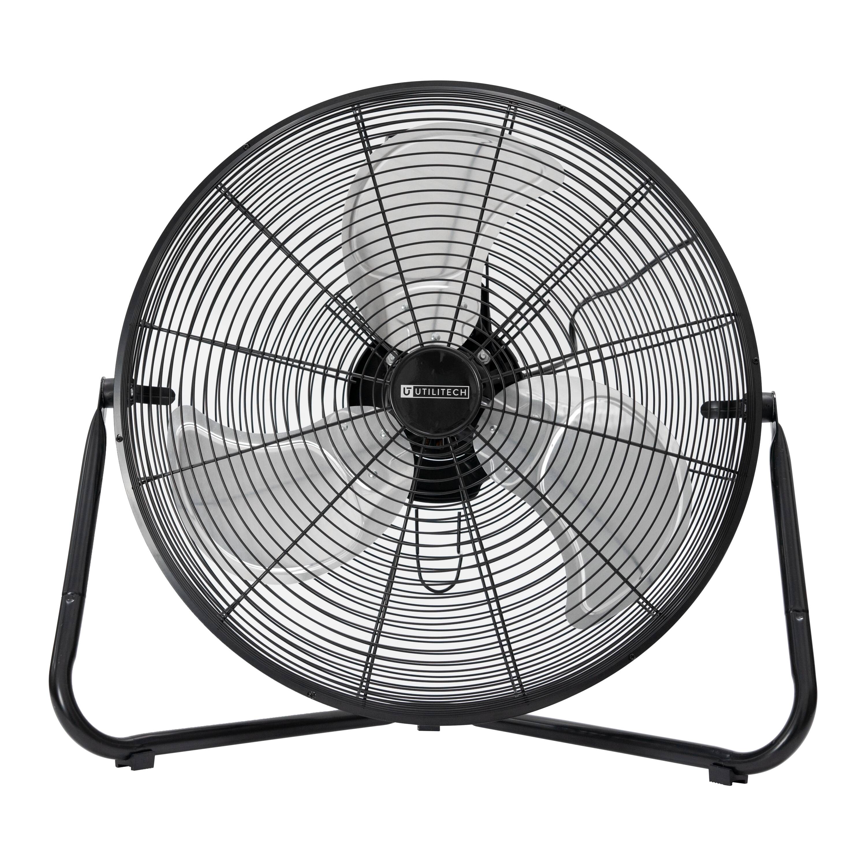 Utilitech 20-in 120-Volt 3-Speed High Velocity Indoor Black Floor Fan