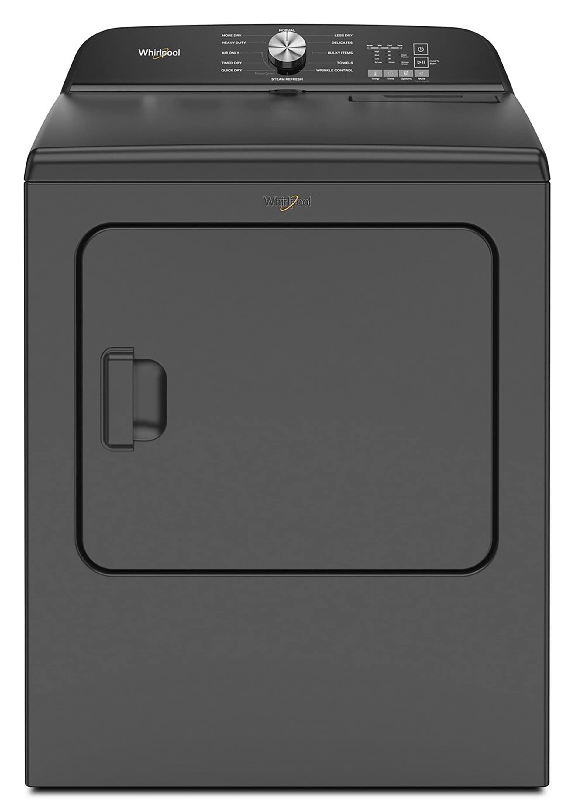 Whirlpool 7-cu ft Steam Cycle Vented Gas Dryer (Volcano Black) (WGD6150PB)