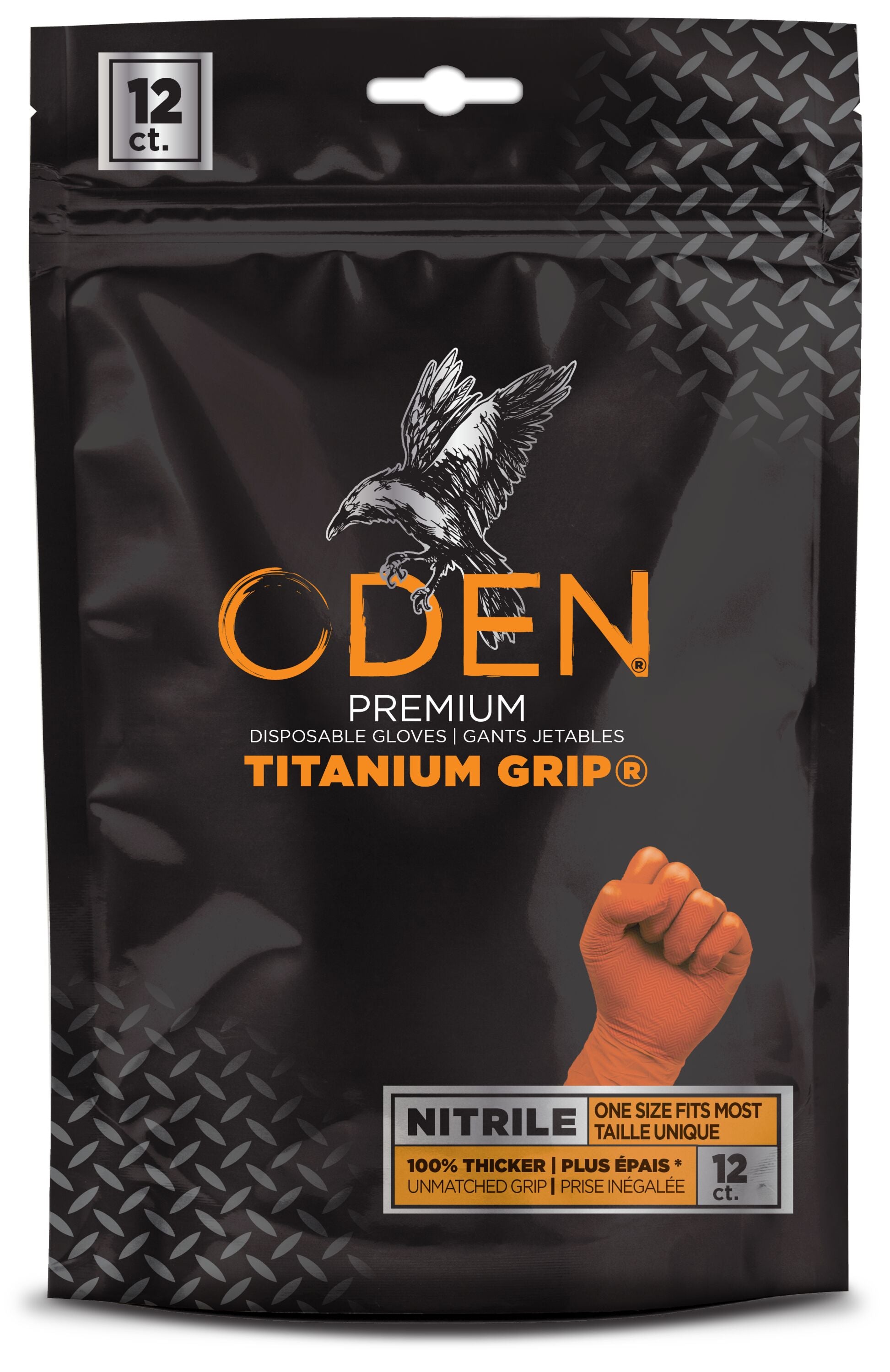 ODEN One Size Fits All Orange Nitrile Gloves, (6-Pairs)