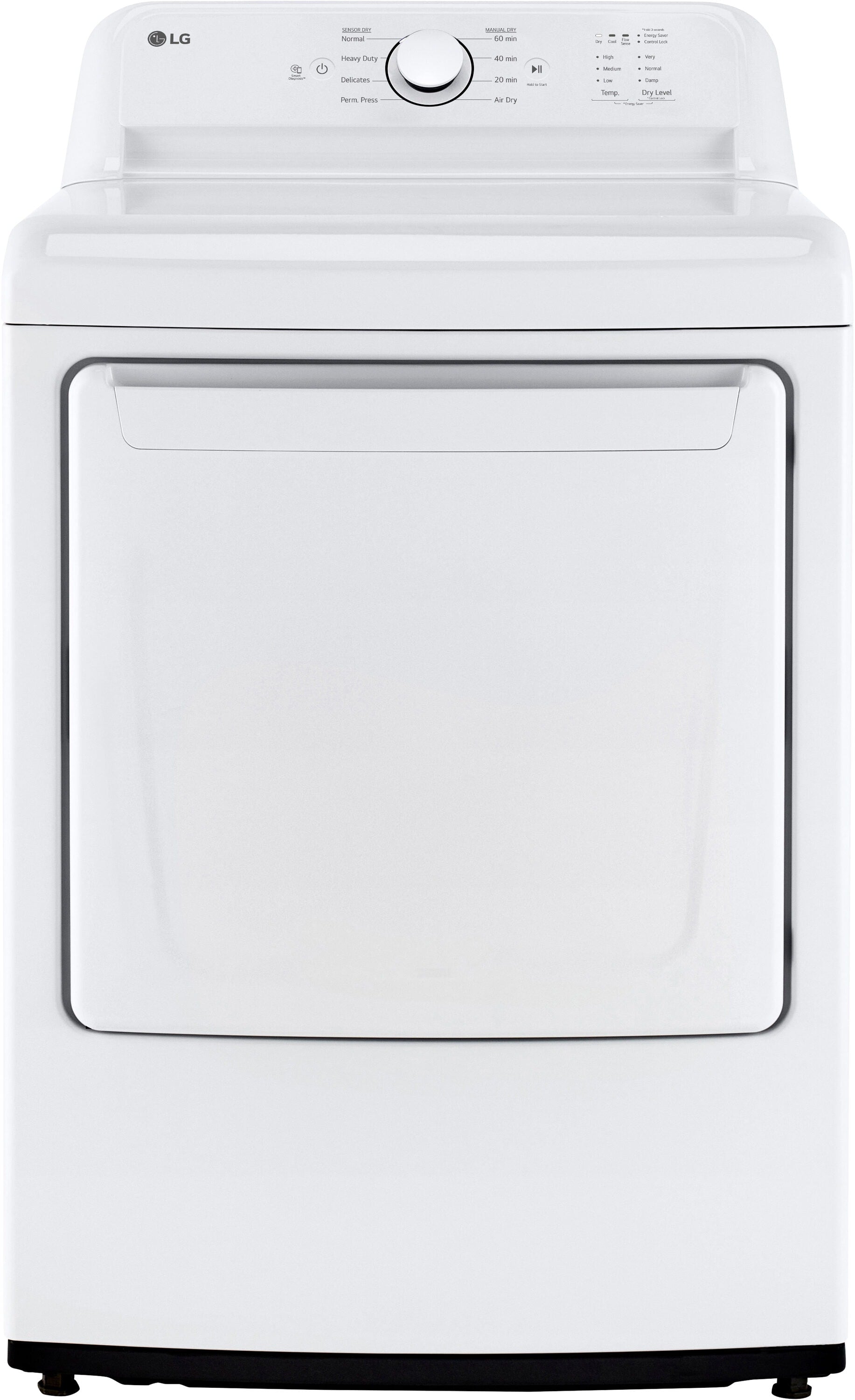 LG 7.3-cu ft Vented Electric Dryer (White) ENERGY STAR (DLE6100W)