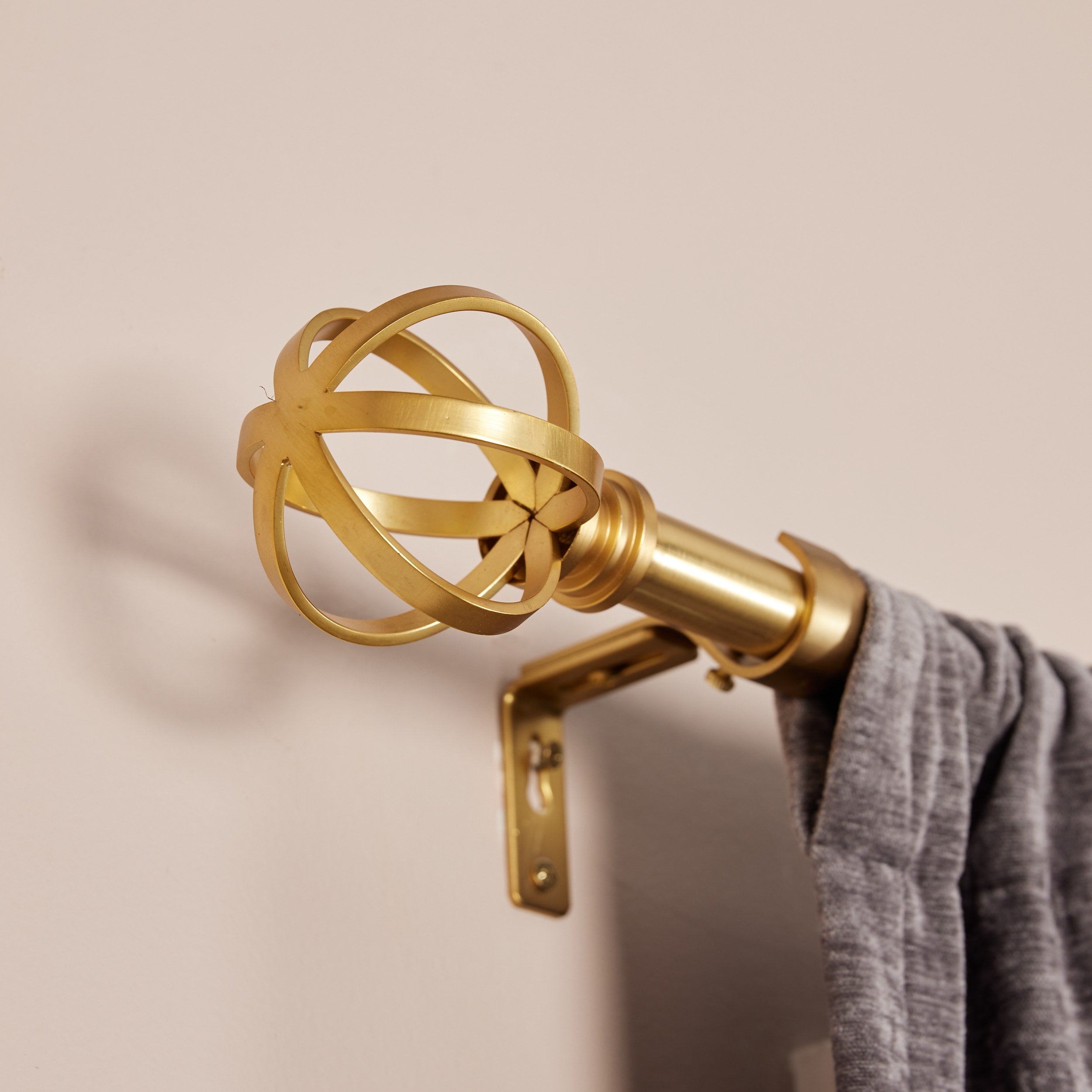 allen + roth 2 -Pack Brushed Gold Steel Curtain Rod Finials