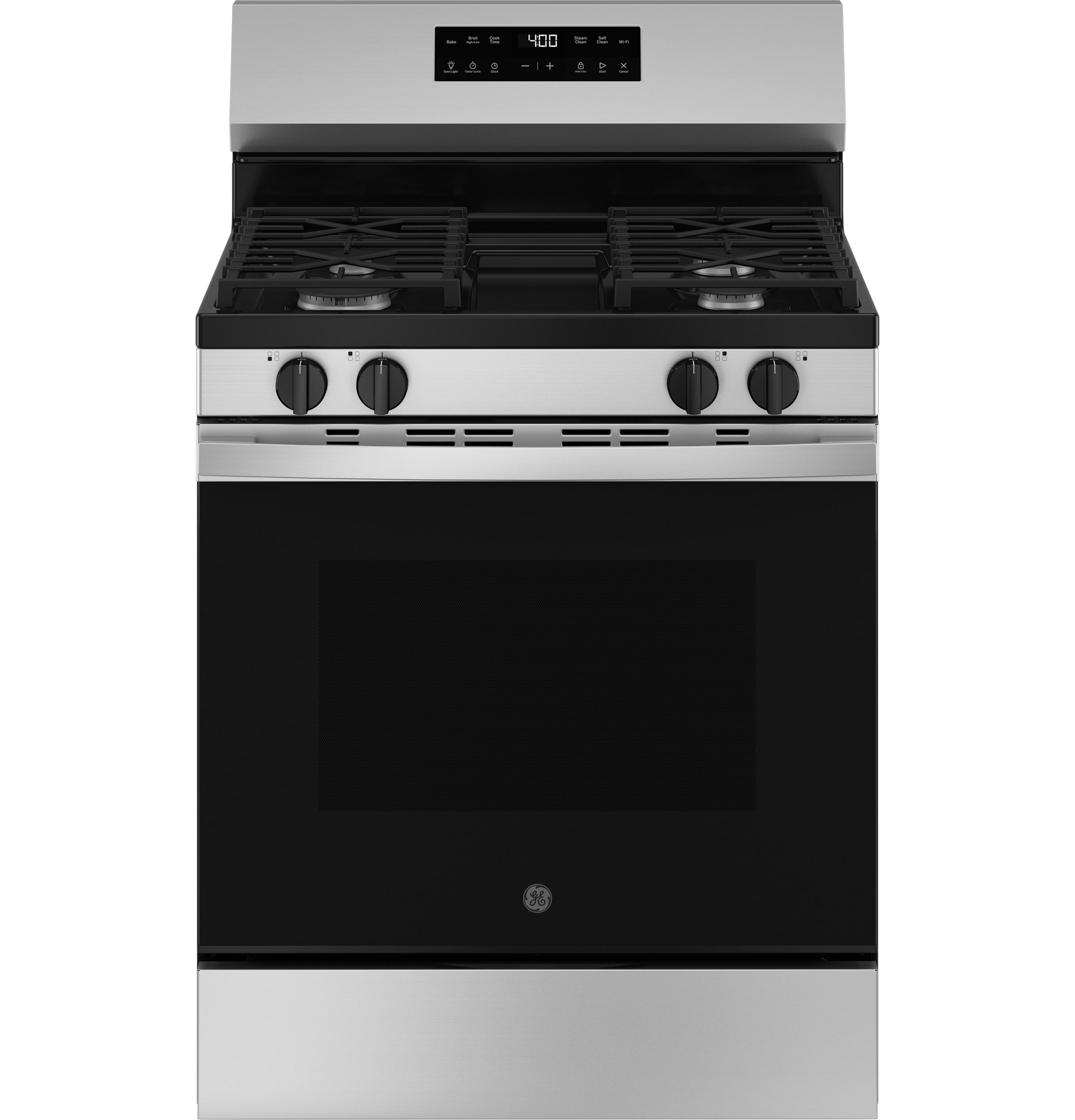 GE 30-in 4 Burners 5.3-cu ft Self & Steam Cleaning Freestanding Smart Natural Gas Range (Stainless Steel) (GGF400PVSS)