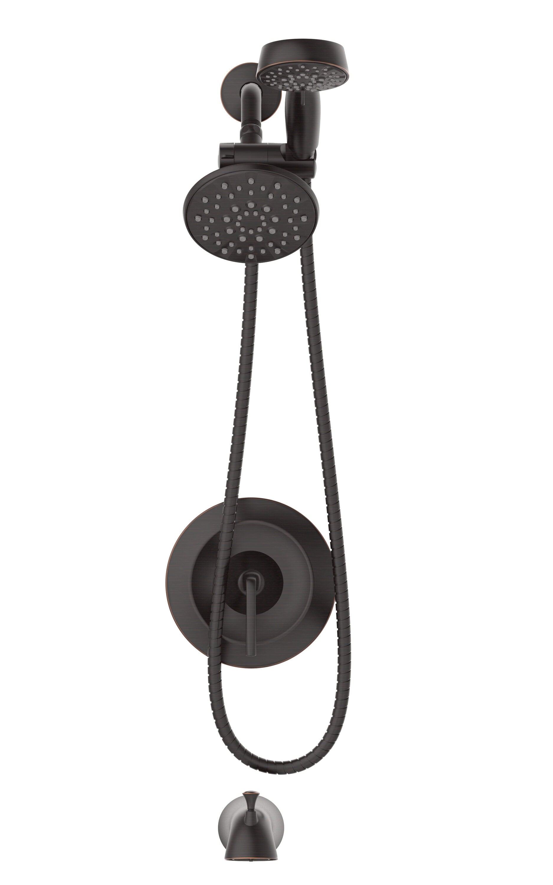 allen + roth Mullen Oil-Rubbed Bronze 1-handle Multi-function 5.5-in Round Shower Faucet Valve Included