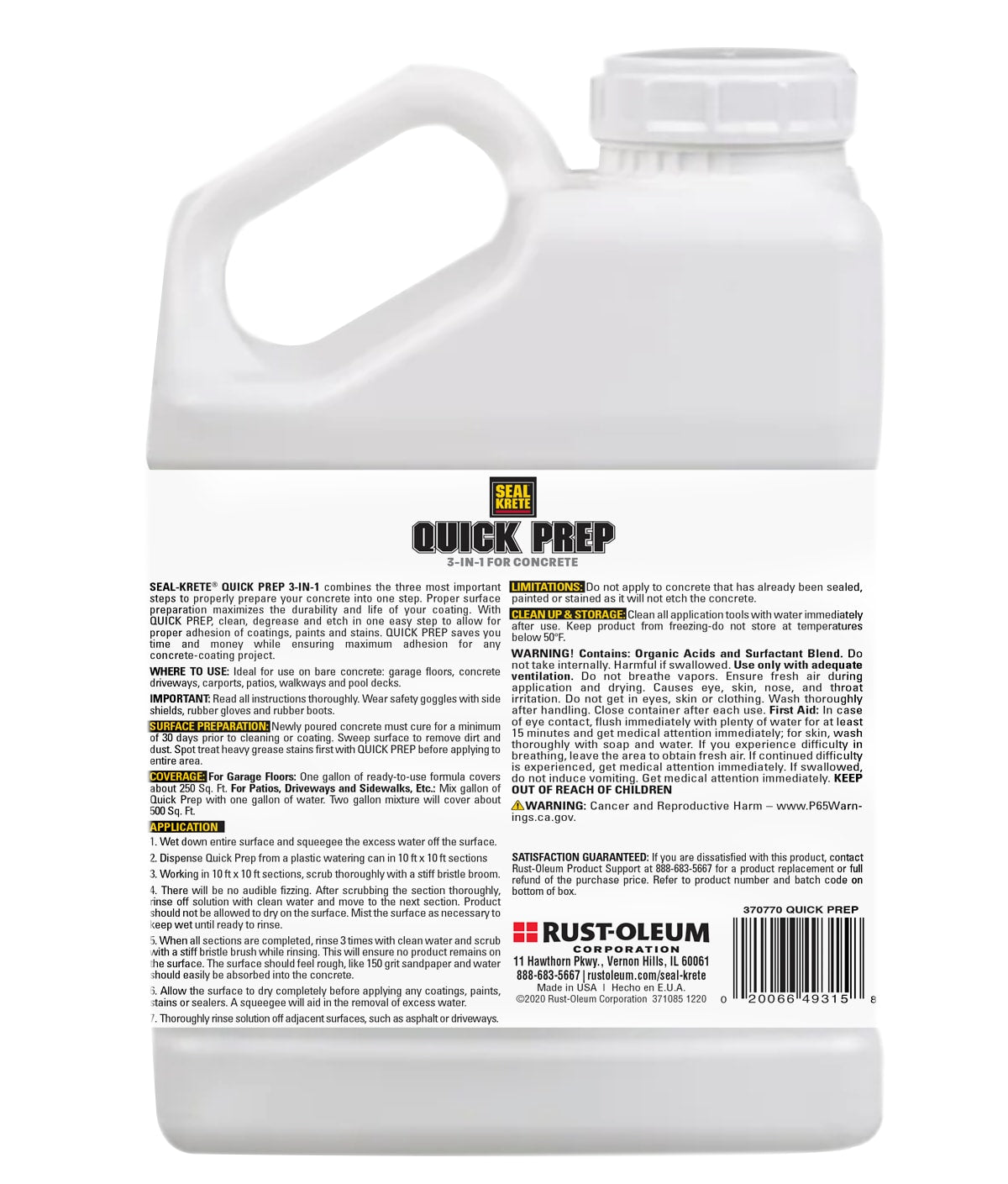 Seal-Krete Interior/Exterior Concentrated Cleaner and Degreaser (1-Gallon)