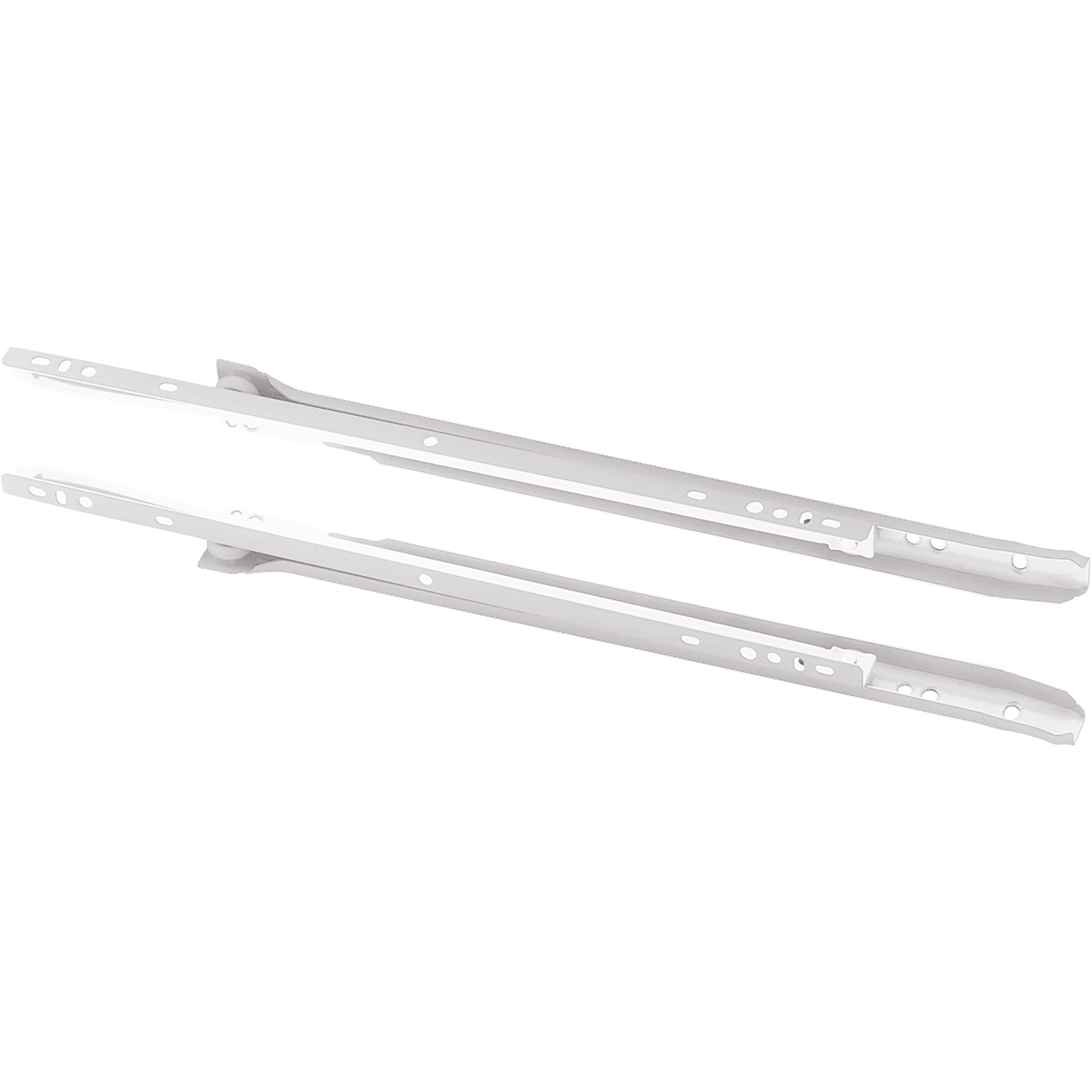 RELIABILT 22-in 3/4 Extension Self-closing Bottom Mount European 50-lb Load Capacity White Drawer Slide 1-Pair (2-Pieces)